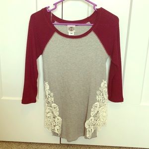 Rod’s baseball tee lace knit shirt